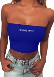 1 HAUTE MESS Crop Top Strapless in Blue or Black